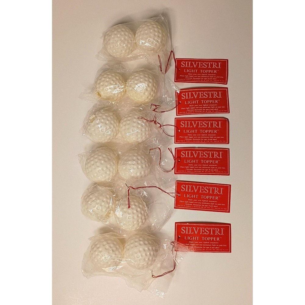 Vtg 6 Packs SILVESTRI Light‎ Toppers Covers Plastic Golf Balls Golf Christmas